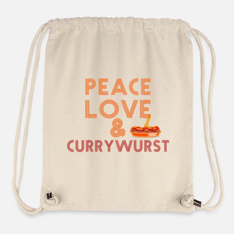 Paix, amour et Currywurst - Sac à cordon recyclé Stanley/Stella - blanc naturel