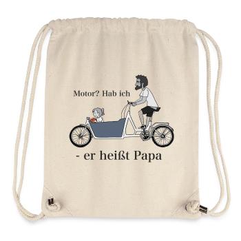 Papa sur vélo cargo - Sac à cordon recyclé Stanley/Stella - blanc naturel - Devant