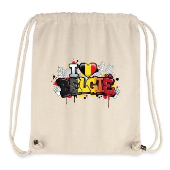 Belgische Flagge Love Graffiti Design - Stanley/Stella recycelter Gym Bag - Naturweiß - Vorne