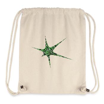 Grüner Glitzer Starburst Sparkle - Stanley/Stella recycelter Gym Bag - Naturweiß - Vorne
