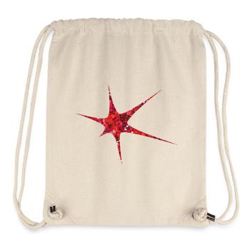 Roter Glitzer Starburst Funkeln - Stanley/Stella recycelter Gym Bag - Naturweiß - Vorne