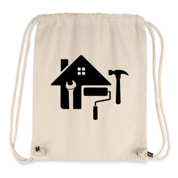 Logo de l’artisan – Marteau, clé et rouleau à peinture - Sac à cordon recyclé Stanley/Stella - blanc naturel - Devant