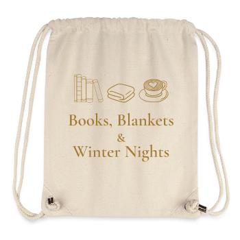 Bücher, Decken & Winternächte – Gemütliche Atmosphäre - Stanley/Stella recycelter Gym Bag - Naturweiß - Vorne