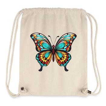 Bunter Schmetterling - Stanley/Stella recycelter Gym Bag - Naturweiß - Vorne