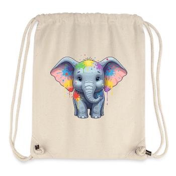 Colorful Elephant Splash - Stanley/Stella Recycled Gym Bag - natural - Front