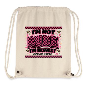 Not Evil, Honest – Cheeky Saying Gift - Stanley/Stella Recycled Gym Bag - natural - Front