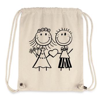 mariée chiffre de bâton drôle et le marié - mariage - Fun - Sac à cordon recyclé Stanley/Stella - blanc naturel - Devant