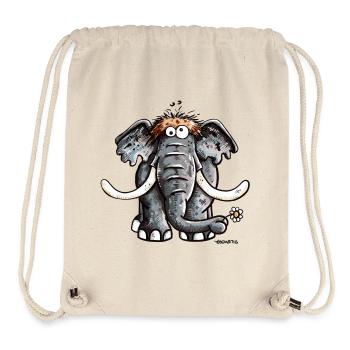 Éléphant avec fleur - Sac à cordon recyclé Stanley/Stella - blanc naturel - Devant