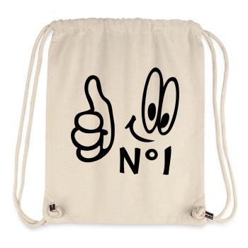 Number One, Comic - Stanley/Stella recycelter Gym Bag - Naturweiß - Vorne