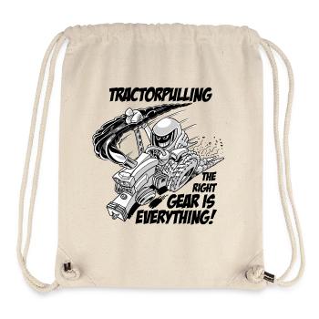 0966 tractor pulling BW - Stanley/Stella Recycled Gym Bag - natural - Front