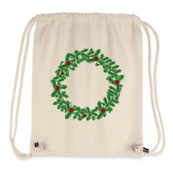 Christmas wreath made of holly branches - Stanley/Stella Recycled Gym Bag - natural - Front