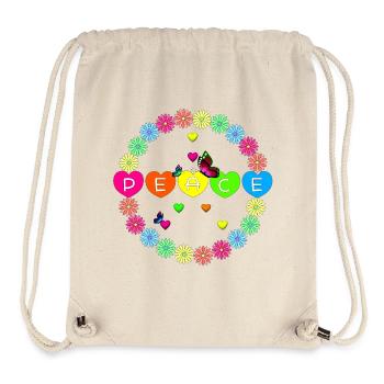 Farbkreis des Friedens Peace Flower Power - Stanley/Stella recycelter Gym Bag - Naturweiß - Vorne