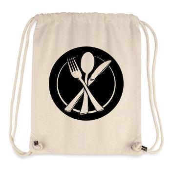 Knife fork and spoon transparent on plate - Stanley/Stella Recycled Gym Bag - natural - Front