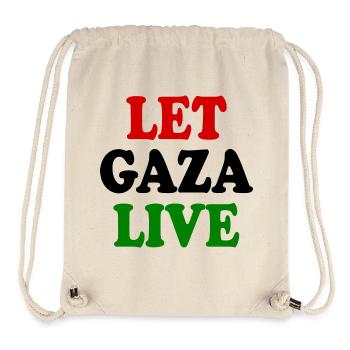 Let gaza live - Sac à cordon recyclé Stanley/Stella - blanc naturel - Devant