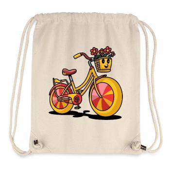 Autocollant de vélo de dessin animé ludique - Sac à cordon recyclé Stanley/Stella - blanc naturel - Devant