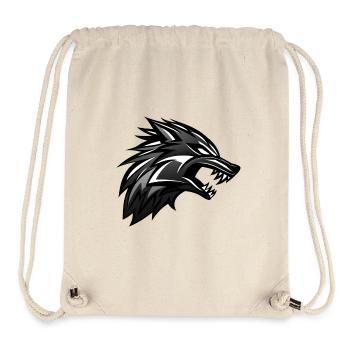 Wolf Emblem, Wilder Wolf, Wolfskopf - Stanley/Stella recycelter Gym Bag - Naturweiß - Vorne