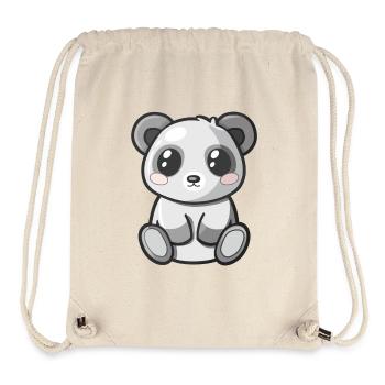 panda kawaii, ours en peluche, panda mignon - Sac à cordon recyclé Stanley/Stella - blanc naturel - Devant