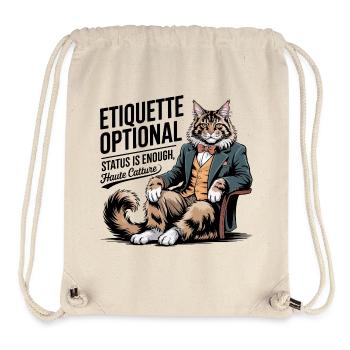 Étiquette optionnelle Chat chic - Sac à cordon recyclé Stanley/Stella - blanc naturel - Devant