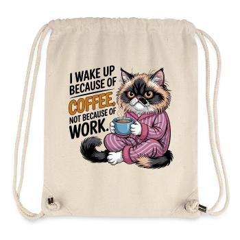 Ich wache wegen Kaffeekatze auf - Stanley/Stella recycelter Gym Bag - Naturweiß - Vorne