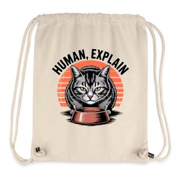 Mensch Explain Katze - Stanley/Stella recycelter Gym Bag - Naturweiß - Vorne