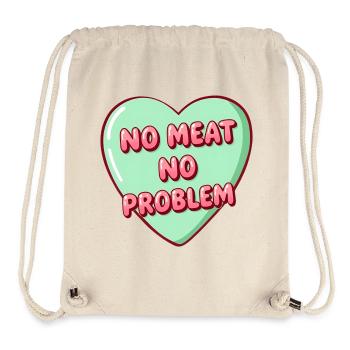 Mint Bubble Heart – No Meat No Problem - Stanley/Stella Recycled Gym Bag - natural - Front