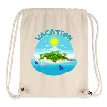 Tropical island idyll beach design - Stanley/Stella Recycled Gym Bag - natural - Front