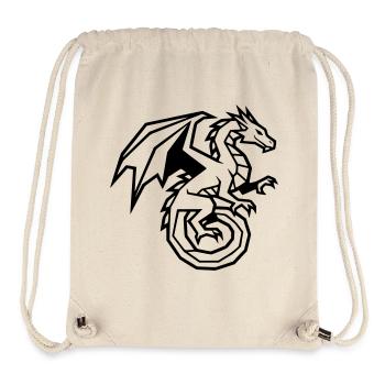 Mächtiger Drache | Schwarzes Tribal Tattoo - Stanley/Stella recycelter Gym Bag - Naturweiß - Vorne
