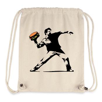 Hamburger Pop Art Burst - Stanley/Stella recycelter Gym Bag - Naturweiß - Vorne