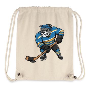 Cooler Pitbull mit Hockeyspieler Eishockey Spaß - Stanley/Stella recycelter Gym Bag - Naturweiß - Vorne