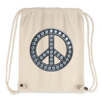 DIAMOND IS PEACE - peace & love - Sac à cordon recyclé Stanley/Stella - blanc naturel - Devant
