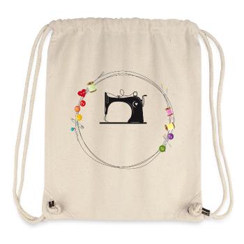 Machine à coudre vintage – Design créatif de travaux d’aiguille - Sac à cordon recyclé Stanley/Stella - blanc naturel - Devant