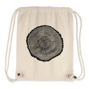 Baumscheibe Holzringe – Naturmotiv Schwarz - Stanley/Stella recycelter Gym Bag - Naturweiß - Vorne