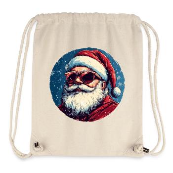 Le Père Noël avec des lunettes de soleil - Sac à cordon recyclé Stanley/Stella - blanc naturel - Devant