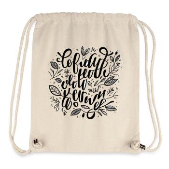 Blattwerk Handlettering - Stanley/Stella recycelter Gym Bag - Naturweiß - Vorne