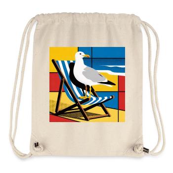 Seagull on Beach Chair Pop Art - Stanley/Stella Recycled Gym Bag - natural - Front