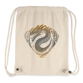 Celestial Dragon Serpent - Cosmic Gold & Silver  - Stanley/Stella Recycled Gym Bag - natural - Front