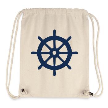 Steering Wheel, Ship, Boating, Sailing, Gift - Stanley/Stella Recycled Gym Bag - natural - Front