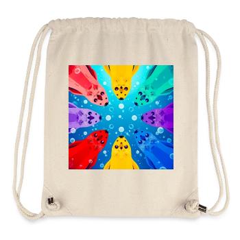 Bunte Kreis-Koi - Stanley/Stella recycelter Gym Bag - Naturweiß - Vorne