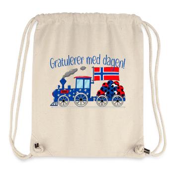 Congratulators med dagen Norway Football Railway - Sac à cordon recyclé Stanley/Stella - blanc naturel - Devant