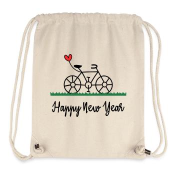 BONNE ANNEE. SAINT SYLVESTRE. NOUVELLE ANNÉE - Sac à cordon recyclé Stanley/Stella - blanc naturel - Devant