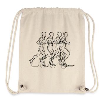Dessin du coureur - Sac à cordon recyclé Stanley/Stella - blanc naturel - Devant