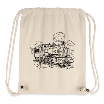Locomotive Drawing - Stanley/Stella Recycled Gym Bag - natural - Front