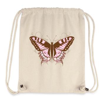 Eleganter Schmetterling in Rosa und Erdtönen - Stanley/Stella recycelter Gym Bag - Naturweiß - Vorne