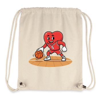 Heart Basketball Spieler Maskottchen im roten Trikot - Stanley/Stella recycelter Gym Bag - Naturweiß - Vorne