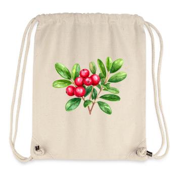 Preiselbeere – botanisches Aquarell - Stanley/Stella recycelter Gym Bag - Naturweiß - Vorne