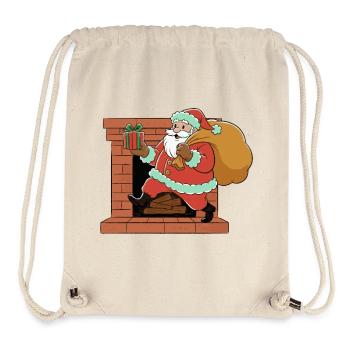 Santa Claus enters fireplace gift night tree deer - Stanley/Stella Recycled Gym Bag - natural - Front