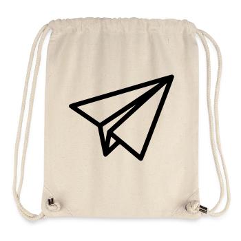 Avion en papier Avion - Sac à cordon recyclé Stanley/Stella - blanc naturel - Devant