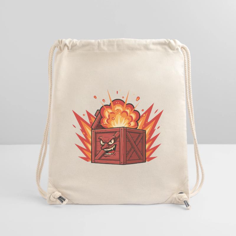 Exploding wooden box with a grim face Stanley/Stella Recycled Gym Bag