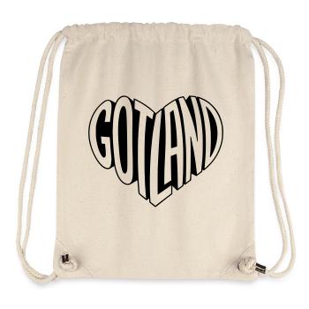 Gotland, Schweden Schriftzug Herz - Stanley/Stella recycelter Gym Bag - Naturweiß - Vorne