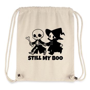 Still My Boo Halloween Paar Skelett Hexe - Stanley/Stella recycelter Gym Bag - Naturweiß - Vorne